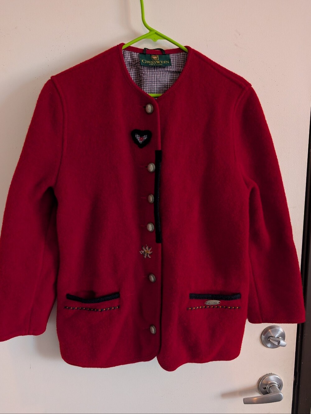 Giesswein Red Wool Button Jacket